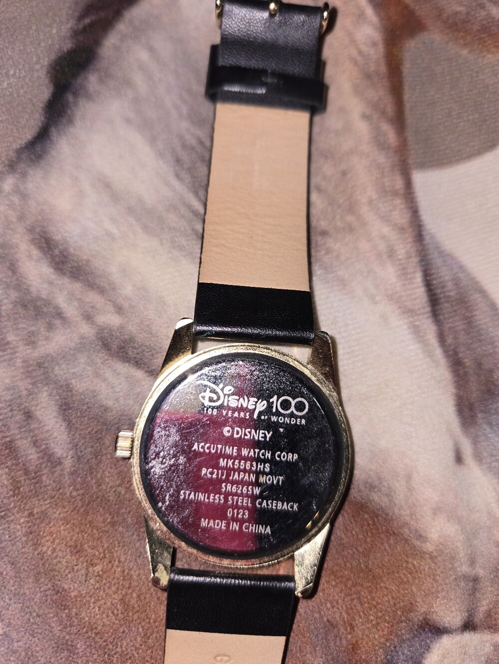 Disney Gold-Tone Case Watch with Black Strap Disneys 100th Anniversary Watch - Picture 3 of 4